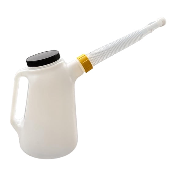 kowaku Oil Can Measuring Container with Long Spout, Ergonomic Handle, Dust Cover, Reliable PP Workmanship, Measuring Scale, Carrying Handle with Lid, for Wor 4L