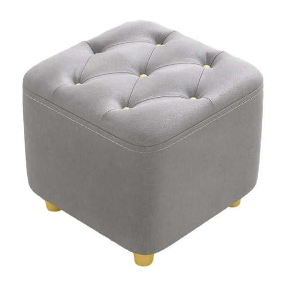kowaku Ottoman Stool Foot Stool Leg Stool Protect Wood Floor Foot Rest Square Footstool for Doorway Bedside Dressing Room Home Couch gray