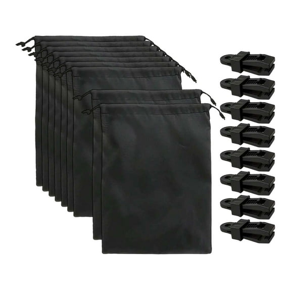 kowaku Outdoor Curtain Sandbag Weighted Bags Accessories for Gazebo Tent Tablecloths Multifunctional Adjustable with Retainer Clips 8pcs