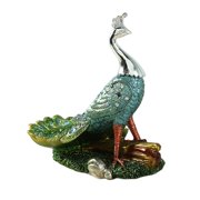 kowaku Peacock Ornament, Statuette Resin Gift Crafts Sculpture Figurine Animal Model for Bedside Table Home Decoration Bookcases Office Anniversary