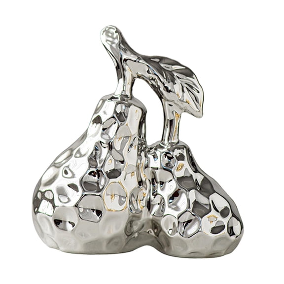kowaku Pear Decoration Ceramic Pear Decor Electroplated Crafts Souvenirs Fruit Statue Figurine for Entryway Car Dashboard Decoration