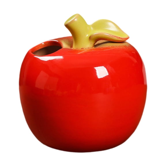 kowaku Planter Vase Ceramic Vase Indoor Plant Flower Pot Art Vase Bud Vase Table Centerpiece Fruit Shaped Display with Unique Form And Subtle Finish Suitable Red apple