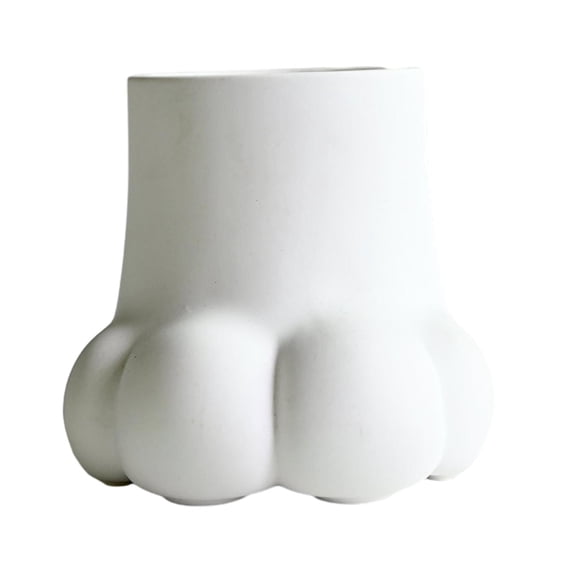 kowaku Planter Vase Cute Kitten Claw Ceramic Flower Pot Porcelain Handmade Table Ornament Decorative Floral Arrangement Functional Decoration Suitable for Ho White