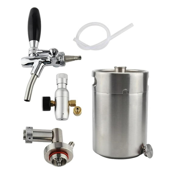 kowaku Pressurized Growler Tap System, Portable Kegerator Kit, Stainless Steel Mini Keg Dispenser for Parties Restaurants Craft Beer 5L