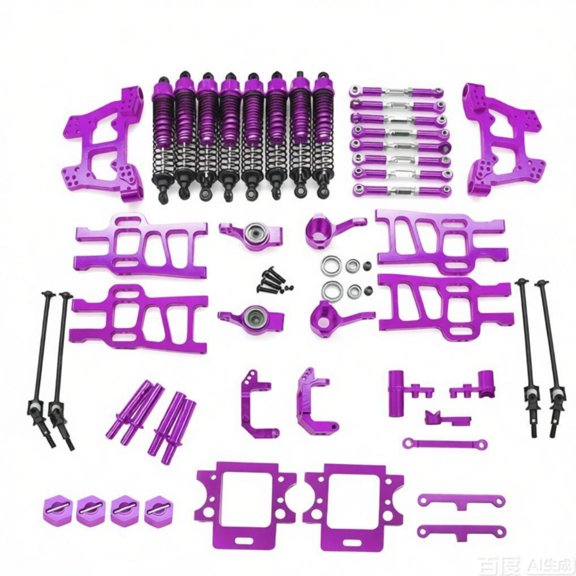 kowaku RC Monster Truck Upgrade Kit Machined Cutouts Chassis Damping System Hardware Kit High Strength Chassis Connection Mount