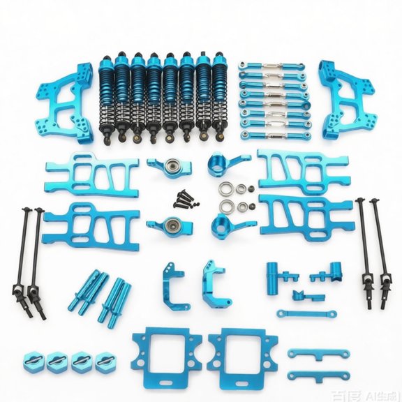 kowaku RC Monster Truck Upgrade Kit Machined Cutouts Chassis Damping System Hardware Kit High Strength Chassis Connection Mount