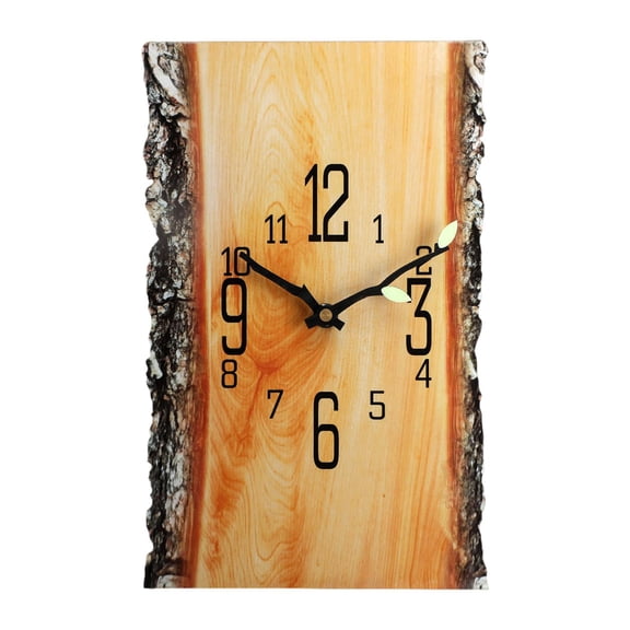 kowaku Rectangular Annual Ring Wall Clock, 30 X 20 Cm, Decorative Wall Decoration, Noiseless Quartz Train for The Kitchen at Home, Versatile
