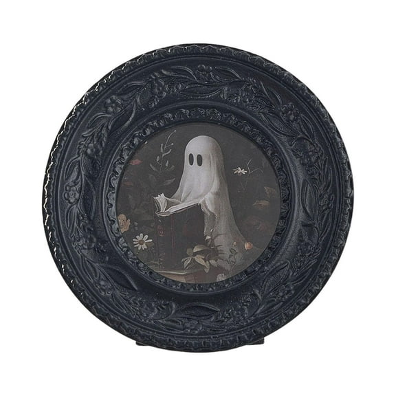 kowaku Retro Design Picture Frame Halloween Decoration DIY Crafting Versatile Photo Frame Tabletop Display for Office Bathroom Party Round