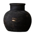 thumbnail image 1 of kowaku Rustic Ceramic Vase Wabi Table Centerpiece Office Farmhouse Flower Vase Black 15x15x14cm, 1 of 8