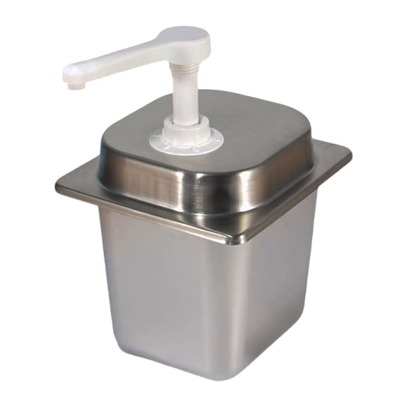 kowaku Sauce Dispenser Pump Stainless Steel Condiment Pump Manual Syrup Bottle Hand Pressed Station Easy to Clean Suitable for Home Restaurant Kitchen 10cc