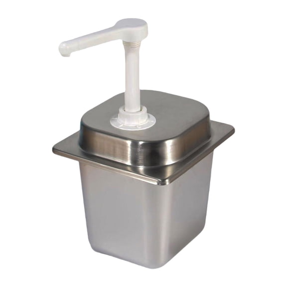 kowaku Sauce Dispenser Pump Stainless Steel Condiment Pump Manual Syrup Bottle Hand Pressed Station Easy to Clean Suitable for Home Restaurant Kitchen 30cc