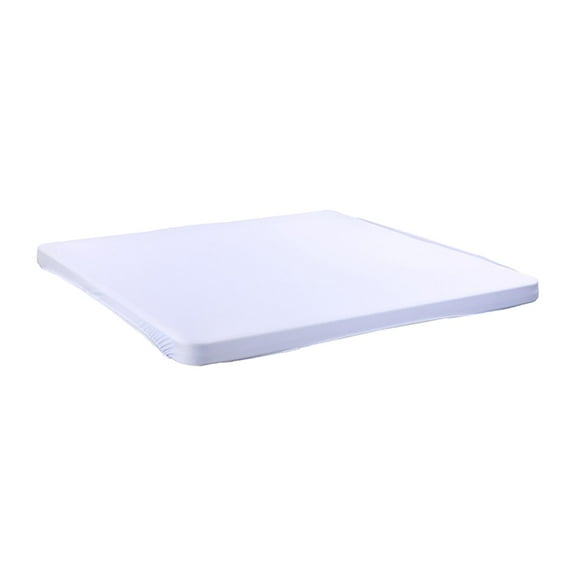 kowaku Square Table Cover Stretchable Elastic Tablecloth for Dinner Party End Table White