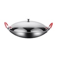 thumbnail image 1 of kowaku Stainless Steel Cookware Pan Frying Pan Non Stick Soup Pot Easy to Clean Stir Fry Pan Double Handle Wok for Household Kitchen 9inch With Lid, 1 of 9