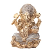 kowaku Statue Small Gold Hindu Elephant Figurine Indian God Resin Sitting Sculpture Artwork Ornament with Refined Appearance suitable for home decor
