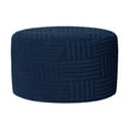 thumbnail image 1 of kowaku Stretch Ottoman Slipcover Round Ottoman Storage Cover with Nonslip Elastic Bottom Round Soft Footrest Cover for Living Room Navy, 1 of 9