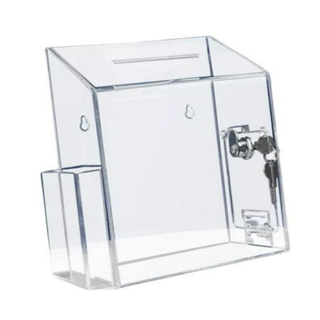 kowaku Suggestion Box Clear Multifunctional Comment Box for Tabletop Shop Reception
