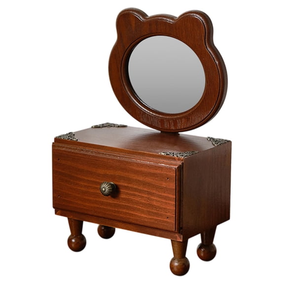 kowaku Tabletop Mirror Retro Elegant Vanity Mirror for Easter Children's Day Artist Panda