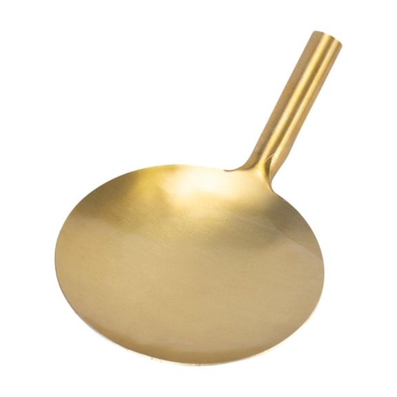 kowaku Tofu Tofu Brain Spoon with Handle Portable Oil Skimming Ladle Household Brass Tofu Shovels Flat Bottom Tofu Jelly