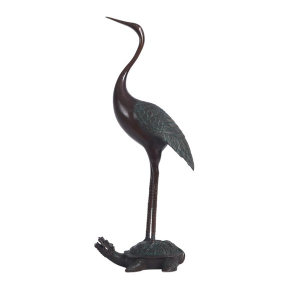 kowaku Turtle Crane Statue for Home Decoration, Crane Figurine, Feng Shui Decoration for Fireplace, Home, Meditation, Dining Room, Office.