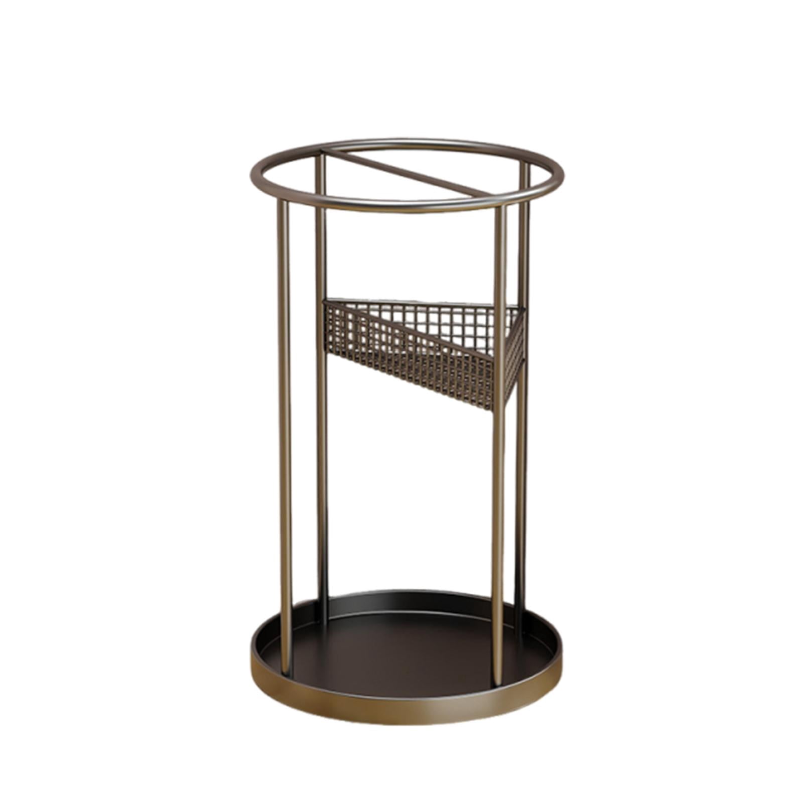 kowaku Umbrella Storage Bucket Commercial Umbrella Holder Versatile Decoration Round Compact Rack Organizer Stand for Rain Gear Home Black