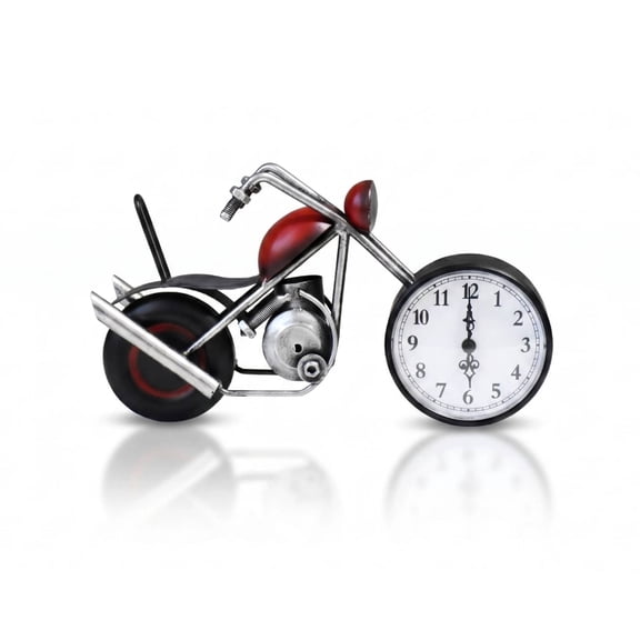 kowaku Vintage Design Motorcycle Model Clock Motorcycle Desk Clock for Living Room, Entryway