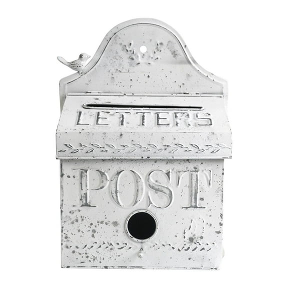 kowaku Wall Mounted Mailbox Drop Box Nostalgic Charm 11.42x6.1x16.14" Iron Mail Boxes Post Box for Abode External Outdoor Front Door