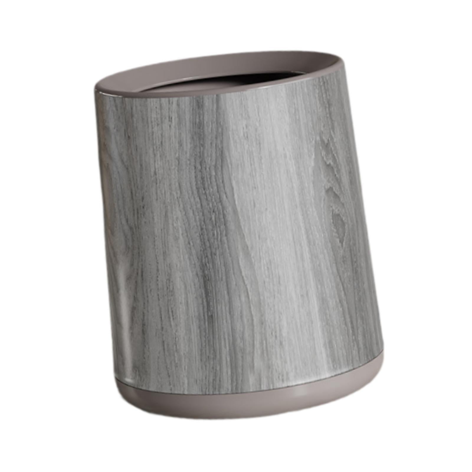 kowaku Wood Grain Trash Can Rubbish Bin Room Aesthetic Modern Desk