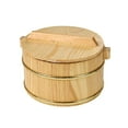 thumbnail image 1 of kowaku Wooden Steamed Rice Barrel Round Rice Container Food Container Practical Dinner Plate Sushi Rice Bowl with Lid for Household 18cmx18cmx12cm, 1 of 9