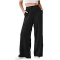 thumbnail image 1 of kpmatpey Sweatpants for Women Wide Straight Leg Elastic High Waisted Loose Casual Plain Sport Trousers with Pockets, 1 of 7