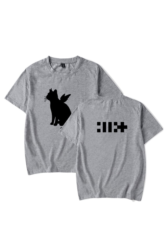 kpop ILLIT merch cat tshirt crewneck short sleeve tshirt men/women music fans tops