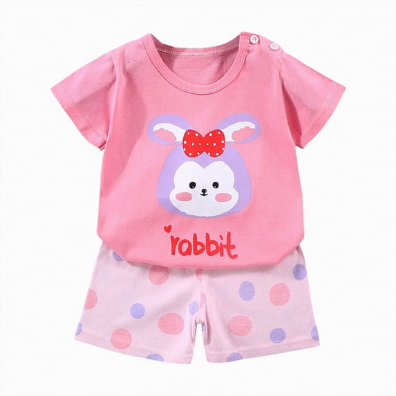 kpoplk 2Pcs Baby Boy First Birthday Outfit Short Sleeve The Big One T-Shirt Top Casual Shorts Summer 1st Birthday Clothes(Pink,5-6 Y)