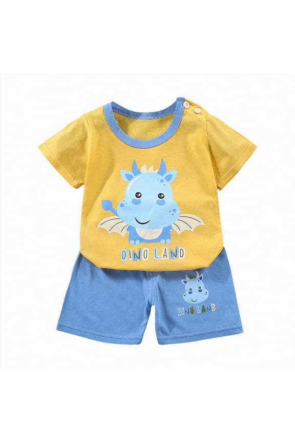 2Pcs Baby Boy First Birthday Outfit Short Sleeve The Big One T-Shirt Top Casual Shorts Summer 1st Birthday Clothes(Yellow,5-6 Y)