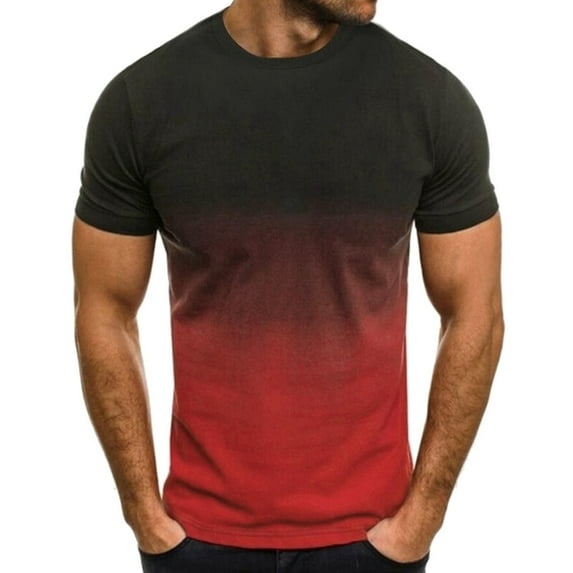 kpoplk 3D Print T-Shirts for Men Funny Pattern Crewneck Short Sleeve Graphics Tees Shirt(Red,L)
