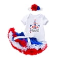 thumbnail image 1 of kpoplk 3Pcs Newborn Baby Girl Short Sleeve Letters Romper Jumpsuit+Pant Shorts+Headband Bodysuit Outfit Size 6-12 Months,Brick Red, 1 of 4
