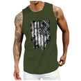 thumbnail image 1 of kpoplk 4th of July Tank Tops Mens Muscle Tank Top American Flag Print Short Sleeved Round neck Tee Shirts Workout Shirts(AG,M), 1 of 4