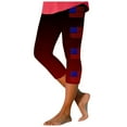 thumbnail image 1 of kpoplk 4th of July Womens Athletic Capri Leggings USA Flag 4th of July Stretchy Tights Women's Tights American(,XL), 1 of 4