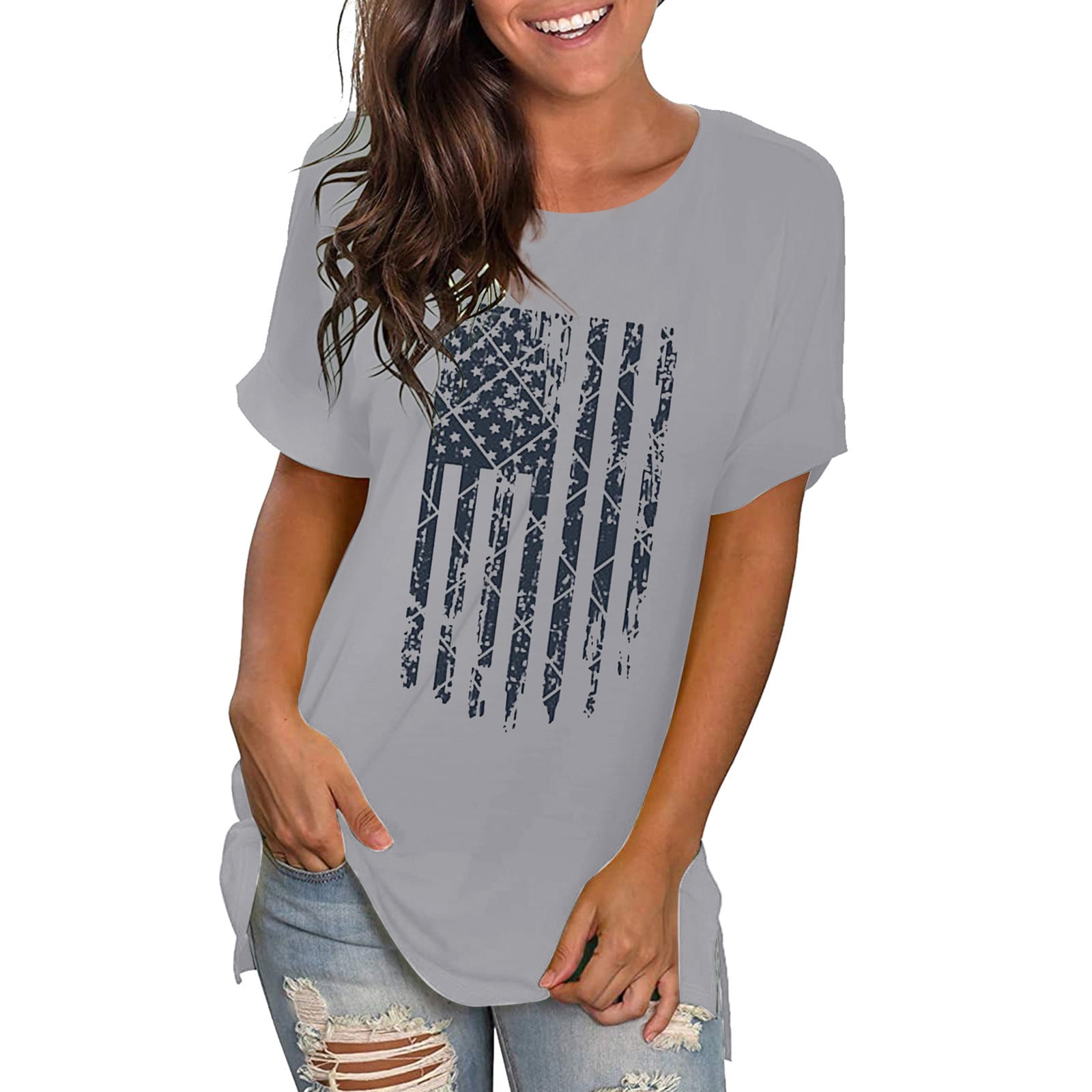 womrens plus sized 4th of july western shirts