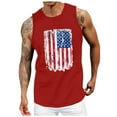 thumbnail image 1 of kpoplk American Flag Tank Tops for Men 4th of July Shirts Short Sleeved Muscle Tank Top Graphic Gym Workout Patriotic Tank Top(Red,XXL), 1 of 4