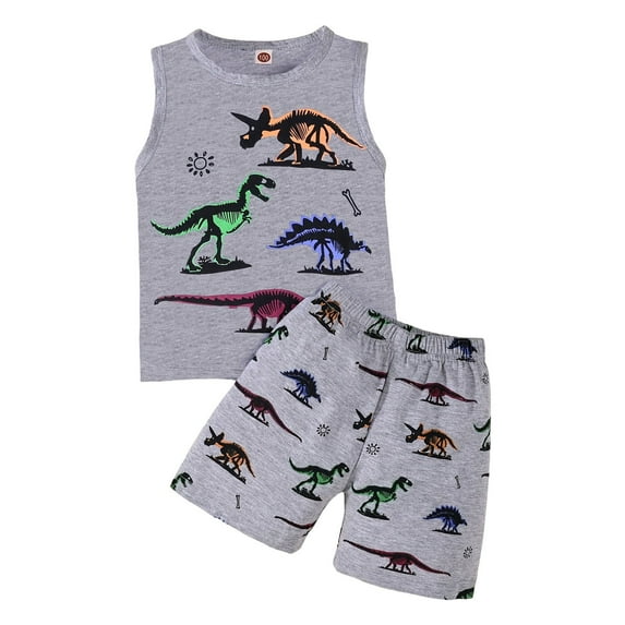 kpoplk Baby Boy 4th of July Outfit Stars Sleeveless Fourth of July Tank Top Shorts Toddler Independence Day Clothes(Grey,2-3 Y)