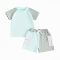 thumbnail image 1 of kpoplk Baby Boy Casual Outfits 2Pcs Clothes Set Cartoon Dinosaur Car Print Short Sleeve Tees Tops and Shorts Summer(Light Green,18-24 M), 1 of 4