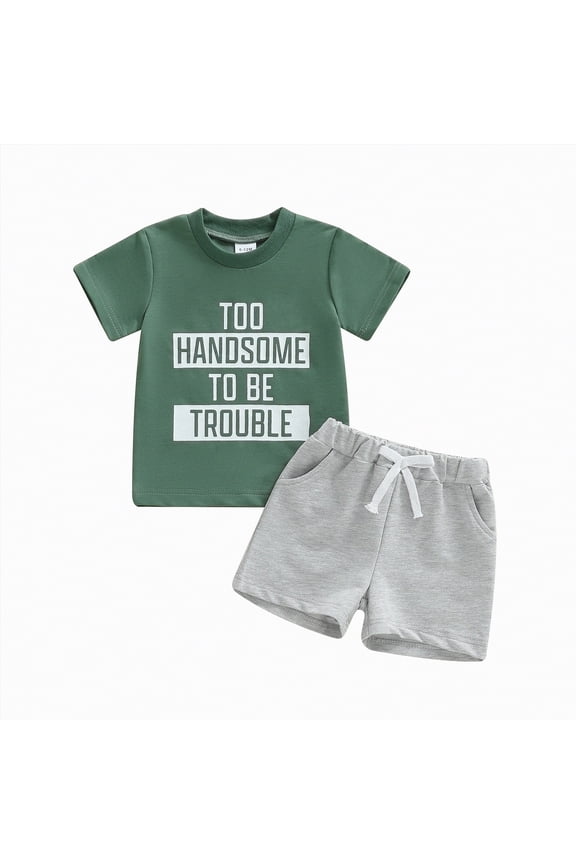 Baby Boy Clothes Preemie Infant Boy Dinosaur Outfits Jumpsuit Bodysuit Letter Print Romper 18-24 Months,Green