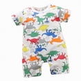 thumbnail image 1 of kpoplk Baby Boys Girl Farm Clothes Jumpsuit Short Sleeve One Piece Romper Casual Jumpsuit Summer Country Stuff Size 6-12 Months,Multicolour, 1 of 4
