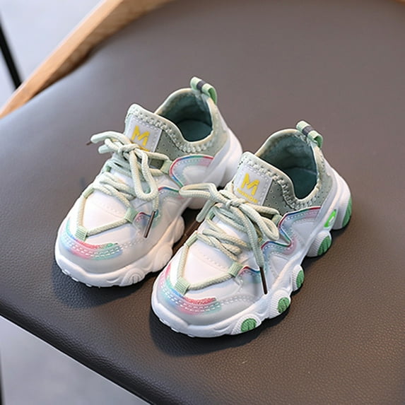 kpoplk Baby First Walking Shoes Winter Toddler Lace Shoes Leather Kids Girls Baby Warm Soft Up Baby Shoes(Green)