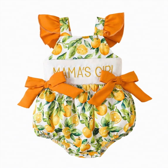 kpoplk Baby Girl 1st Birthday Outfit My First Bubble Romper Sweatshirt Short Sleeve Bodysuit Summer Clothes Size 3-6 Months,Orange