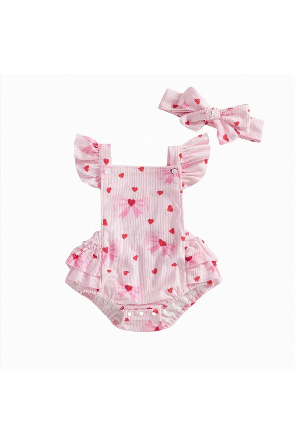 Baby Girl Boy Summer Cotton Bubble Romper Clothes Basic Plain Ruffle Short Sleeve Comfy Rompers Newborn Tops Size 12-18 Months,Pink