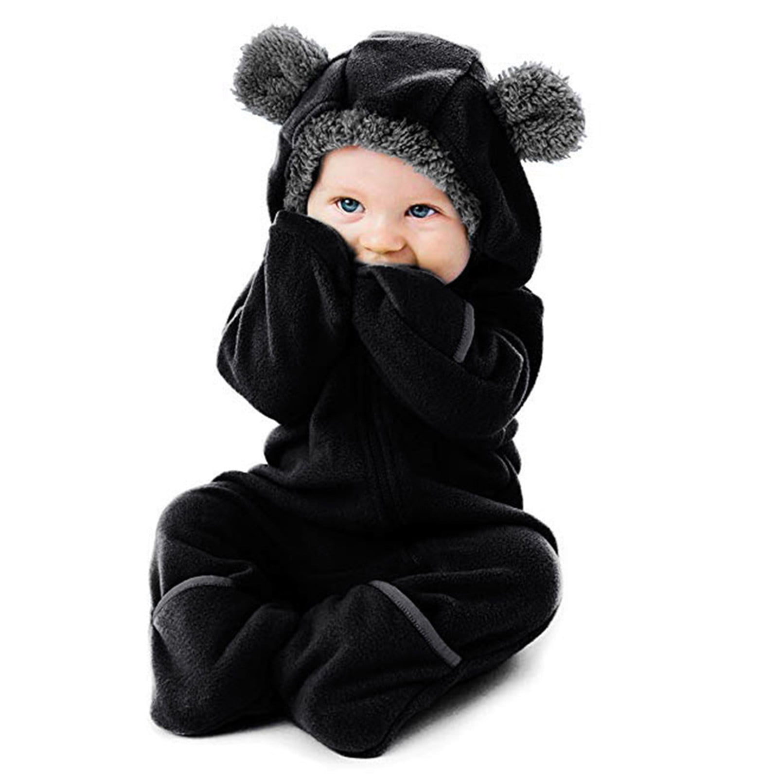 kpoplk Baby Jacket, Baby Boy Girl Bear Ears Footed Hooded Romper ...