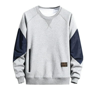 kpoplk Big and Tall Sweatshirts for Men Men's Graphic Sweatshirts Long Sleeve Round Neck Pullover Sweat shirts Grey,XL