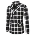 thumbnail image 1 of kpoplk Blazers For Men, Blazer for Men Slim Fit Suit Jacket Sport Coats Formal Dress Jacket 2 Down(Black,XXL), 1 of 5