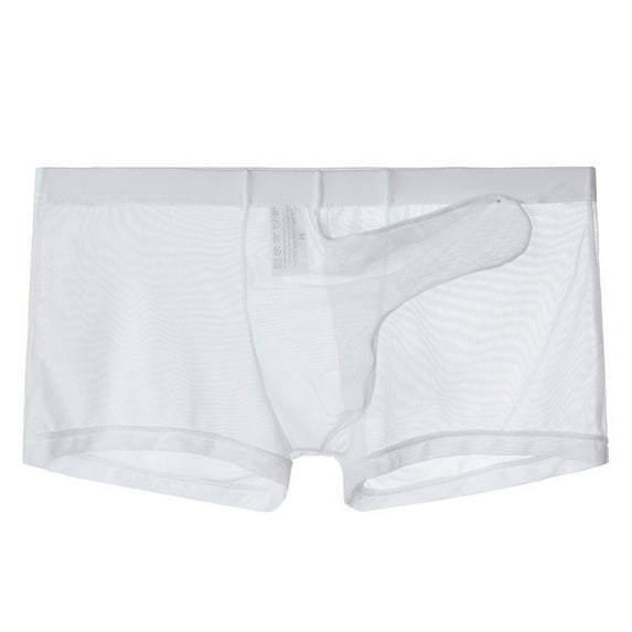 kpoplk Boxers For Men Mens Microfiber Boxer Briefs Underwear Compression Stretch Sport Flex(White,M)