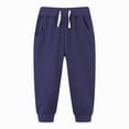 thumbnail image 1 of kpoplk Boys Active Pants Cotton Kids Lightweight Joggers Sweatpants with Pockets(Navy,12-18 M), 1 of 4